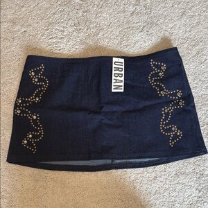 Urban Outfitters Dark Blue Studded Mini Skirt